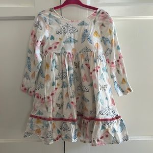 Pink Chicken cotton butterfly print dress 2T